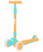 Самокат 3-колесный Bunny, 135/90 мм, голубой/оранжевый