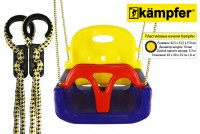 Детские пластиковые качели 3в1 Kampfer (синий/желтый/красный)