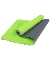 Коврик для фитнеса FM-202, TPE перфорированный, 173 x 61 x 0,7 см, ярко-зеленый