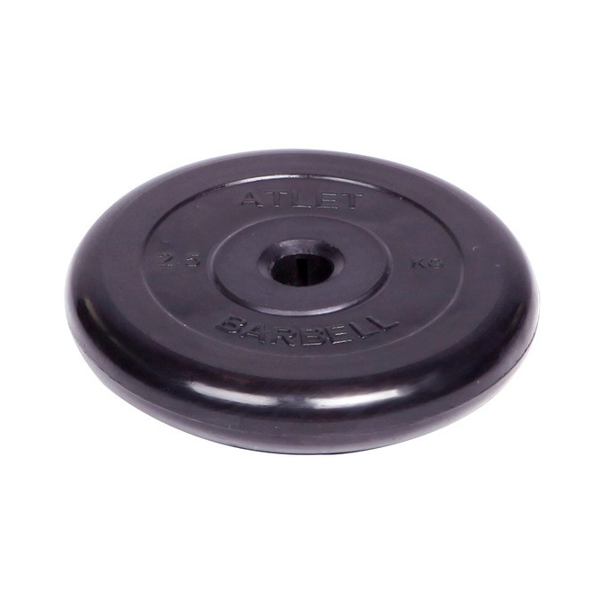 Диск обрезиненный Barbell Atlet d 31 мм чёрный 2,5 кг