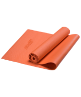 Коврик для йоги FM-101, PVC, 173x61x0,4 см, оранжевый 